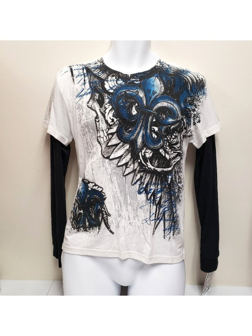 MMA Elite Boys Long Sleeve Tshirt Fleur De Lis Size 14/16